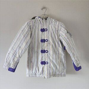 BURTON | Snowboard ski jacket striped white purple sz 10 12